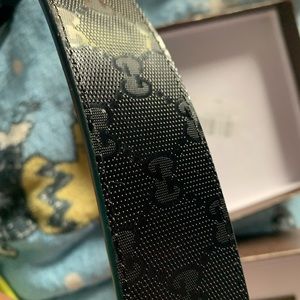 gucci black alloy buckle belt 1921